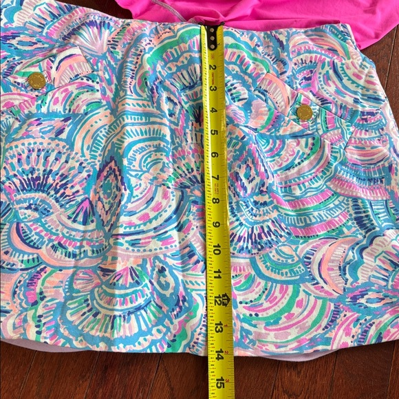 Lilly Pulitzer Happy As a Clam Madison Skort w/ Gold Buttons L skirt pickleball - Picture 8 of 8
